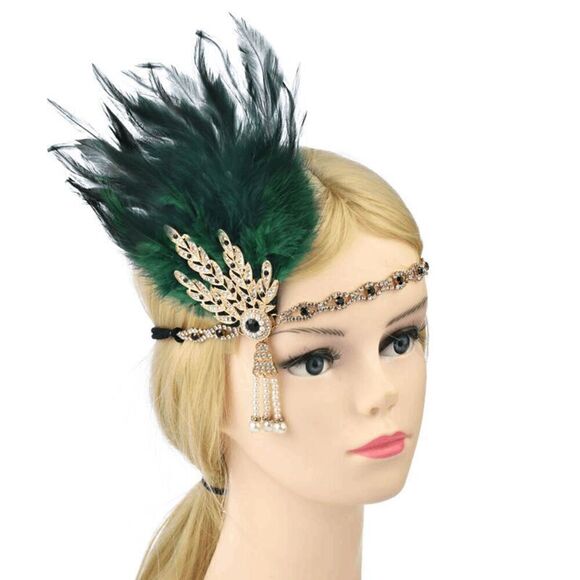 💚✨ 5PCS 1920s Green Accessories Flapper Great Gatsby Retro Costume Set NEW - Picture 6 of 14
